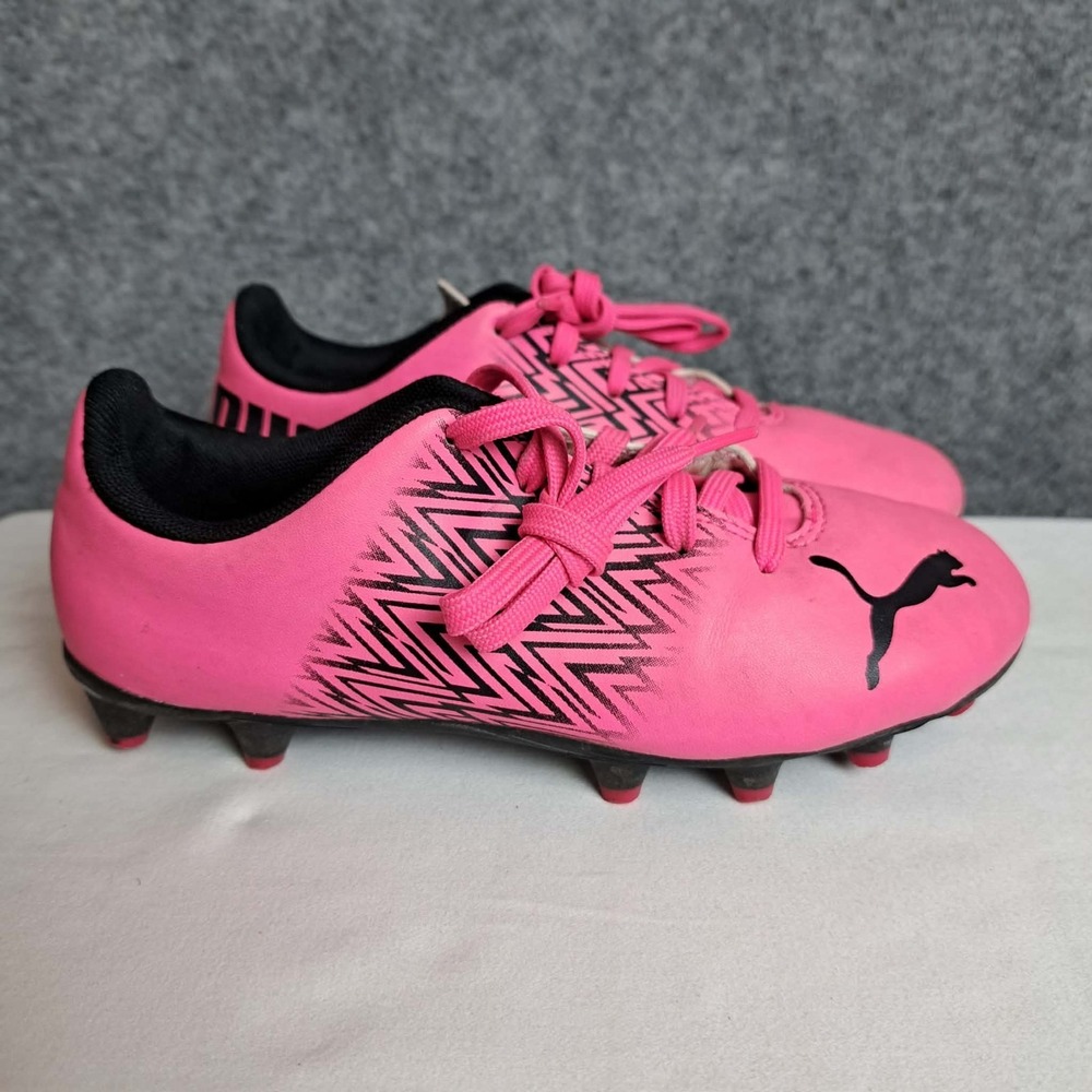 Puma Soccer Cleats Kids Pink And Black Shoes Size 1 YOUTH